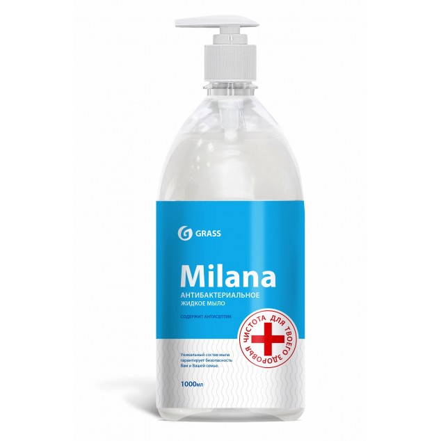 Жидкое мыло «MILANA Антибактериальное» 125435, с дозатором, флакон 1000 мл