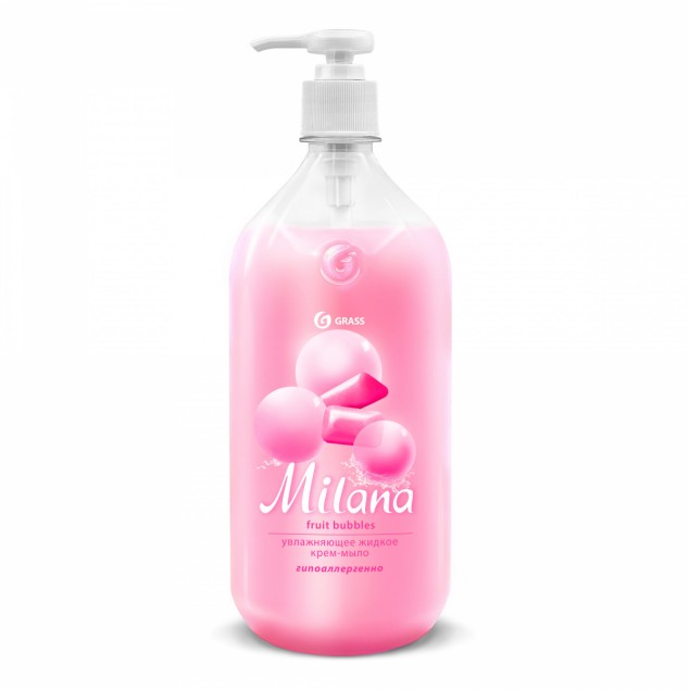 Жидкое крем-мыло MILANA «Fruit Bubbles» 125312, флакон с дозатором 1 литр